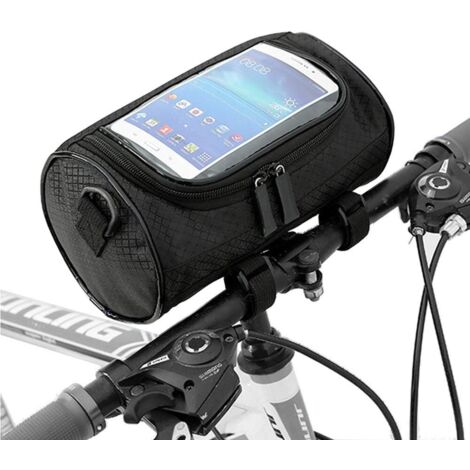 Borsa da manubrio per bici impermeabile con touchscreen, grande capacità, borsa da telaio anteriore per bicicletta con tracolla staccabile - TREETALK
