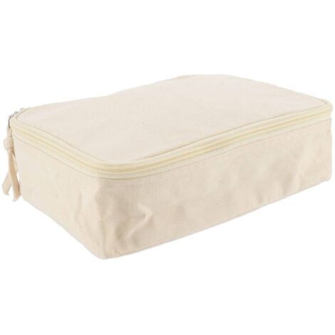 Borsa da toilette in cotone con cerniera e organizer - naturale - Tendance