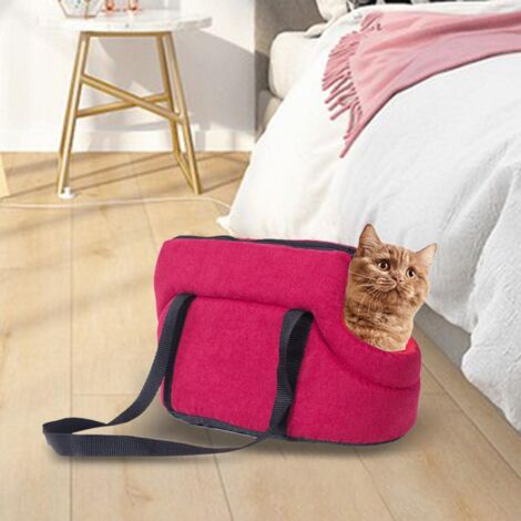 Borsa da viaggio per cani, comoda per piccoli animali, rossa, 45x22x20 cm
