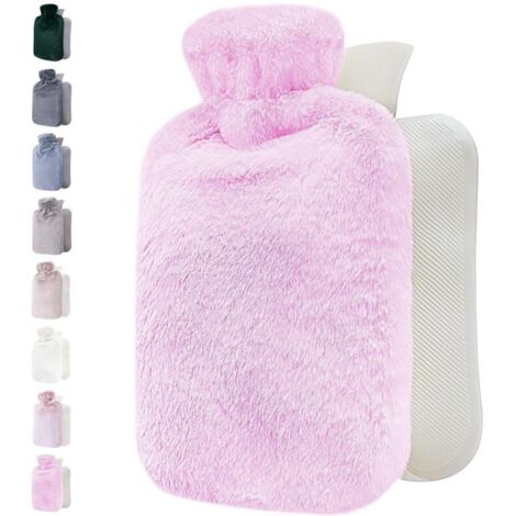 Borsa dell'acqua calda con rivestimento morbido da 1,8 litri - grande borsa dell'acqua calda morbida da 1,8 litri - borsa dell'acqua calda per bambini e adulti - borsa dell'acqua calda - regalo per do