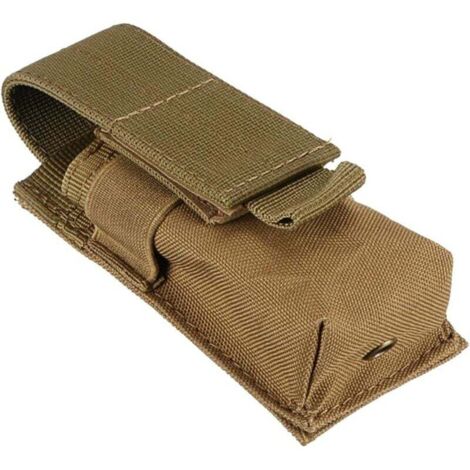 Borsa generica impermeabile in nylon per torcia elettrica e batteria, per campeggio ed escursionismo - Cachi (marrone), 14X5,5X4CM