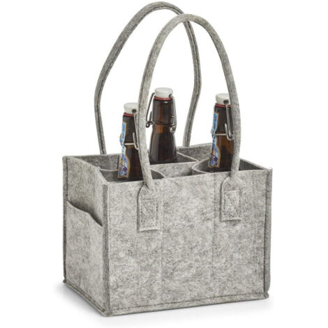 Borsa In Feltro Per 6 Bottiglie 23,5x16,5x39cm
