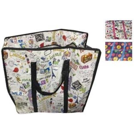 BORSA MULTIUSO FANTASY ZIP- - misura cm.20x45x50h. - 5 pezzi XTRA