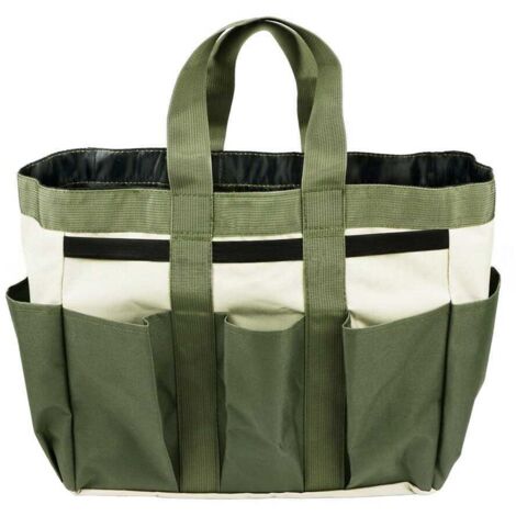 Borsa organizer per attrezzi da giardinaggio, 8 tasche, cinghie elastiche, maniglia robusta, tessuto Oxford resistente, per organizzare gli attrezzi da giardinaggio e renderli facilmente accessibili,