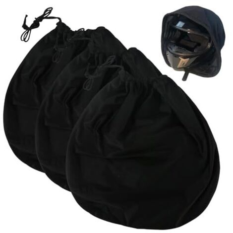 Borsa per casco da 3 pezzi, 46 x 44 cm, borsa per casco da moto con coulisse, copertura per casco da sci per casco da moto, casco da bicicletta, casco da sci