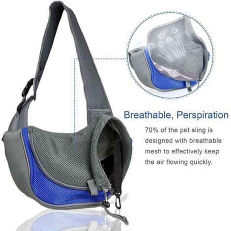 Borsa per il trasporto di cani, borsa a tracolla in rete traspirante per cani e gatti, borsa a tracolla per cuccioli, borsa a tracolla regolabile, borsa da viaggio per piccoli animali, cane, L
