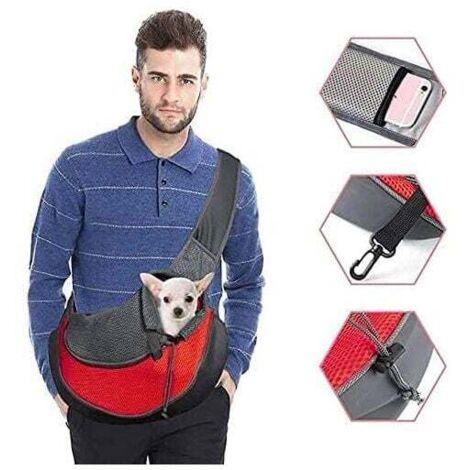 Borsa per il trasporto di cani, regolabile, per cuccioli e gatti, borsa da viaggio per piccoli animali, borsa per cani con tasca in rete traspirante, borsa portatile per cani per il mercato all'aperto