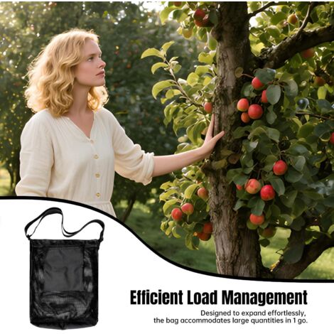 Borsa per la raccolta della frutta  Borsa per la raccolta dei funghi in rete con tracolla regolabile - Traspirante e pieghevole per la raccolta di frutta, frutta, frutteto e giardino