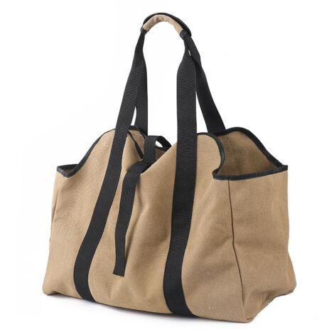 Borsa per legna da ardere, borsa in tela per tronchi di legna, borsa per tronchi resistente all'acqua, accessori pieghevoli per camino, ideale per stufe a legna, campeggio, spiaggia
