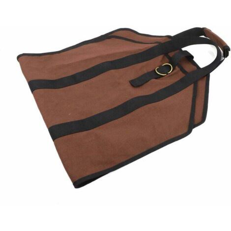 Borsa per legna da ardere in tela, borsa per riscaldamento del camino, impermeabile, per esterni, con manici antiscivolo robusti, cinghie, porta legna, marrone (99x45,7 cm)