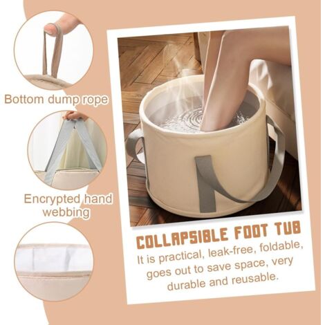Borsa per pediluvio portatile, borsa pieghevole per pediluvio, secchio pieghevole per pediluvio con maniglia portatile, borsa versatile per pediluvio pieghevole con coperchio, vaschetta per pedicure, 