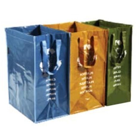 BORSA PER RACCOLTA DIFFERENZIATA- - dimensioni singola borsa cm.26x35x49h. - pz.3 - 6 serie XTRA