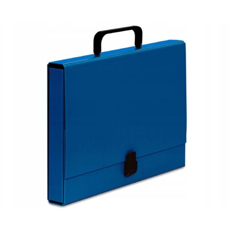 BORSA PIEGHEVOLE BLU PER RIUNIONI CON MANICO 4CM 0035