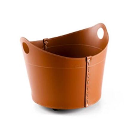 Borsa porta legna o pellet in cuoio Cadin Mini  Finitura cavallino