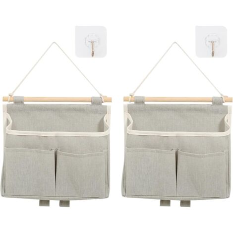 Borsa portaoggetti da parete, organizer portaoggetti da appendere in 2 pezzi, organizer da parete pieghevoli con 3 tasche per riporre gli oggetti sopra la porta
