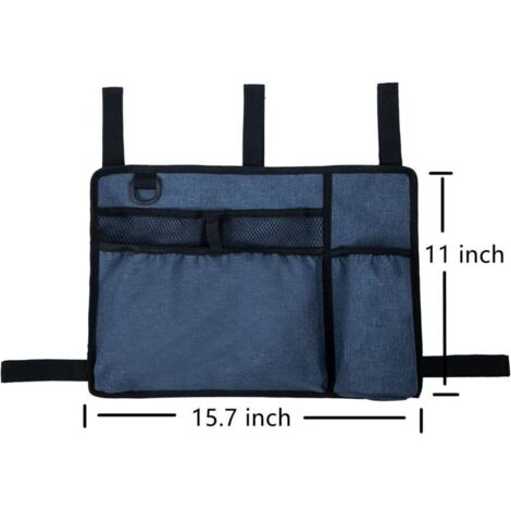 Borsa portaoggetti per sedia a rotelle, bracciolo - Borsa portaoggetti a mani libere con portabicchiere - Resistente all'acqua per deambulatori - Adatta a persone anziane e in età avanzata