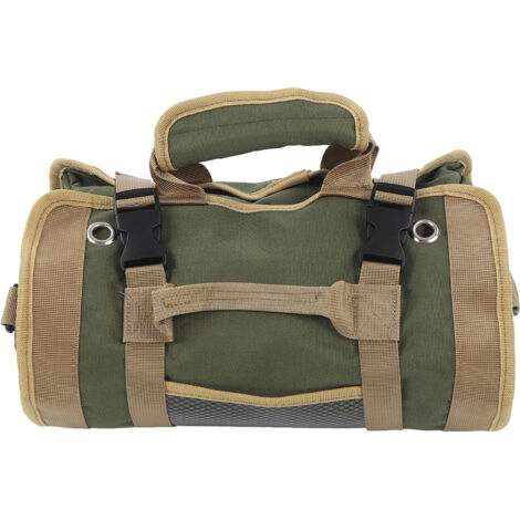 Borsa portautensili arrotolabile in tessuto Oxford, portatile e multifunzionale, per elettricisti, idraulici e falegnami (verde).