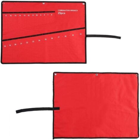 Borsa portautensili arrotolabile per chiavi inglesi, organizer multi-tasche regolabile per chiavi inglesi, ideale per falegnami e appassionati del fai da te (25 tasche)