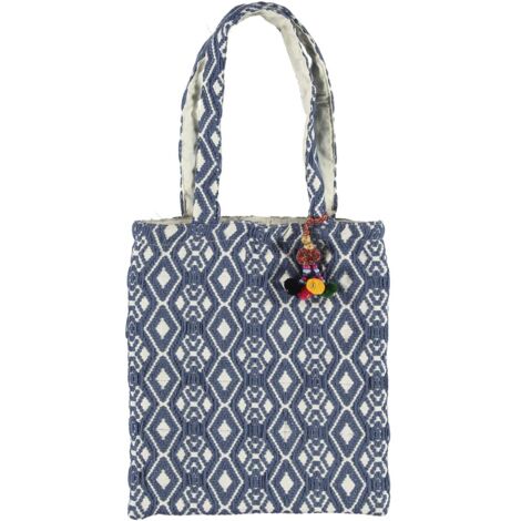 Borsa shopper Passigatti blu da donna