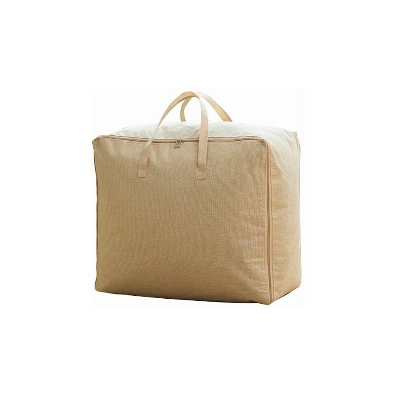 Borsa trapunta portatile in cotone e lino di