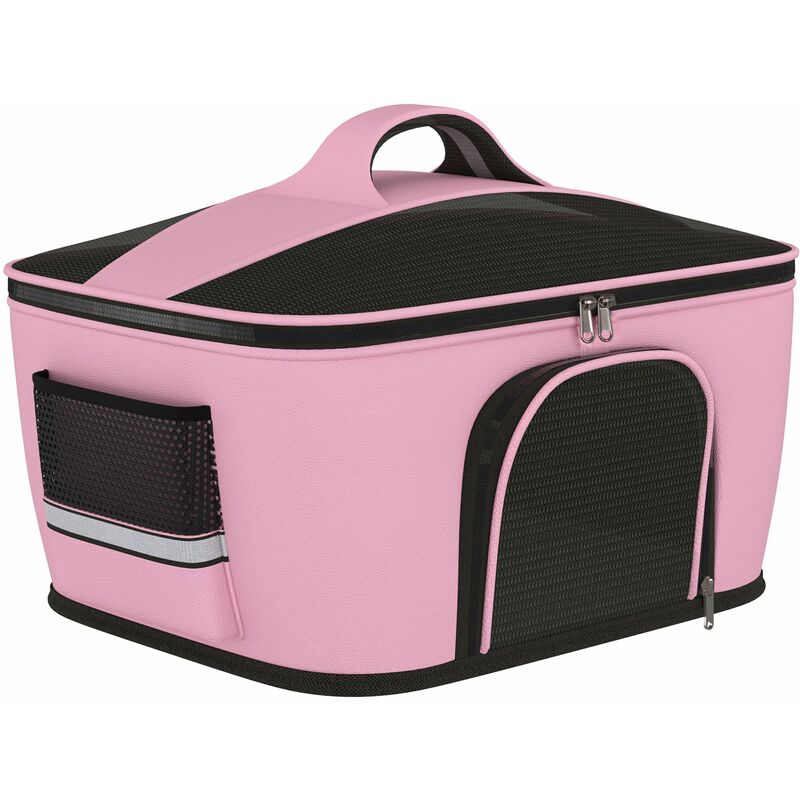 Borsa Trasportino 50x35x36 cm per Cani e Gatti 2 Porte Rosa