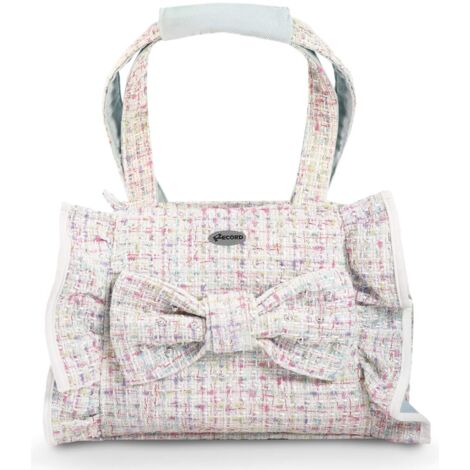 Borsa trasportino in tweed con tasche laterali modello Mademoiselle per cani e gatti