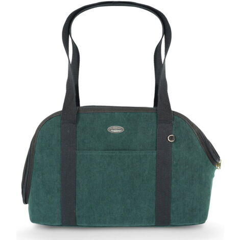 Borsa trasportino in velluto a coste con fondo rimovibile Heritage per cani e gatti