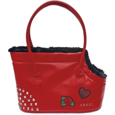 Borsa trasporto Perky in PU e pelouches per cani
