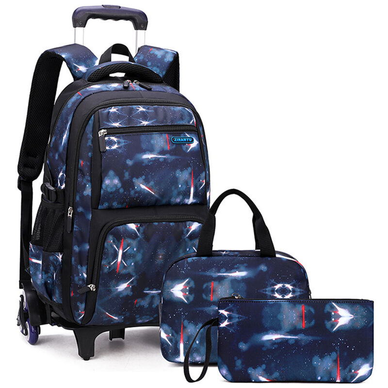 Borsa trolley in tre pezzi,blu scuro set di tre