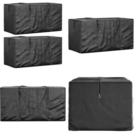 Borse Porta Cuscini Giardino 2pz Nere 150x75x75 cm Polietilene - Cuscini da esterno - Coperte per mobili