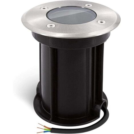 Boru Spot encastrable au sol rond pour GU10 - Aspect brossé - Câble IP67 préinstallé,Ø 110mm 130mm(Ampoule non incluse)