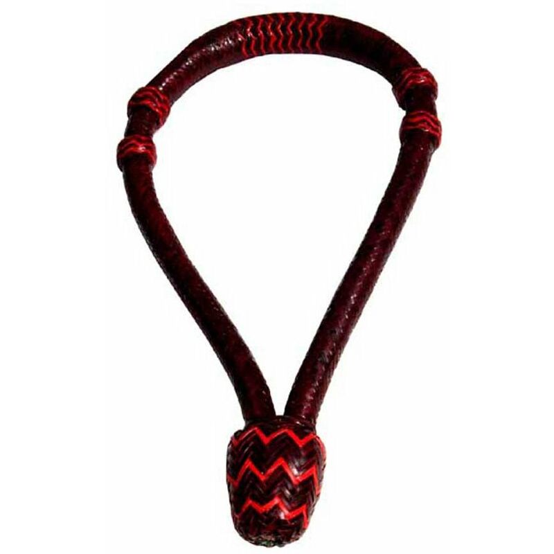 Bosal en cuir tressé avec bordure rouge