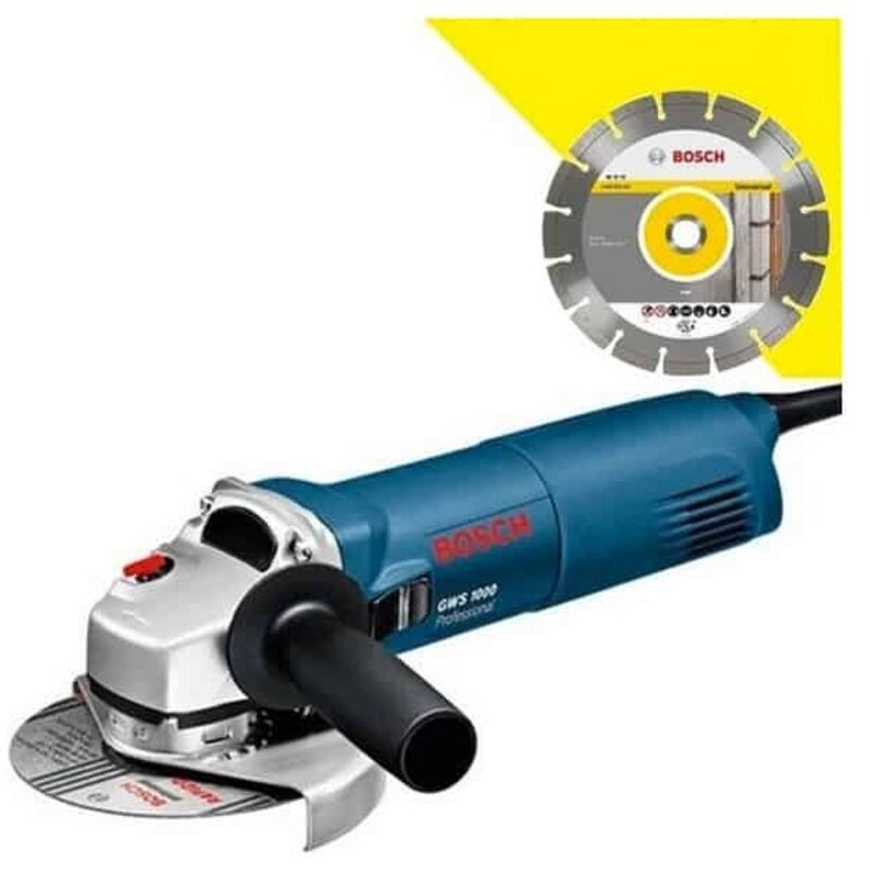 Meuleuse Bosch Gws 1000 - Disque diamant 125mm - Coffret inclus