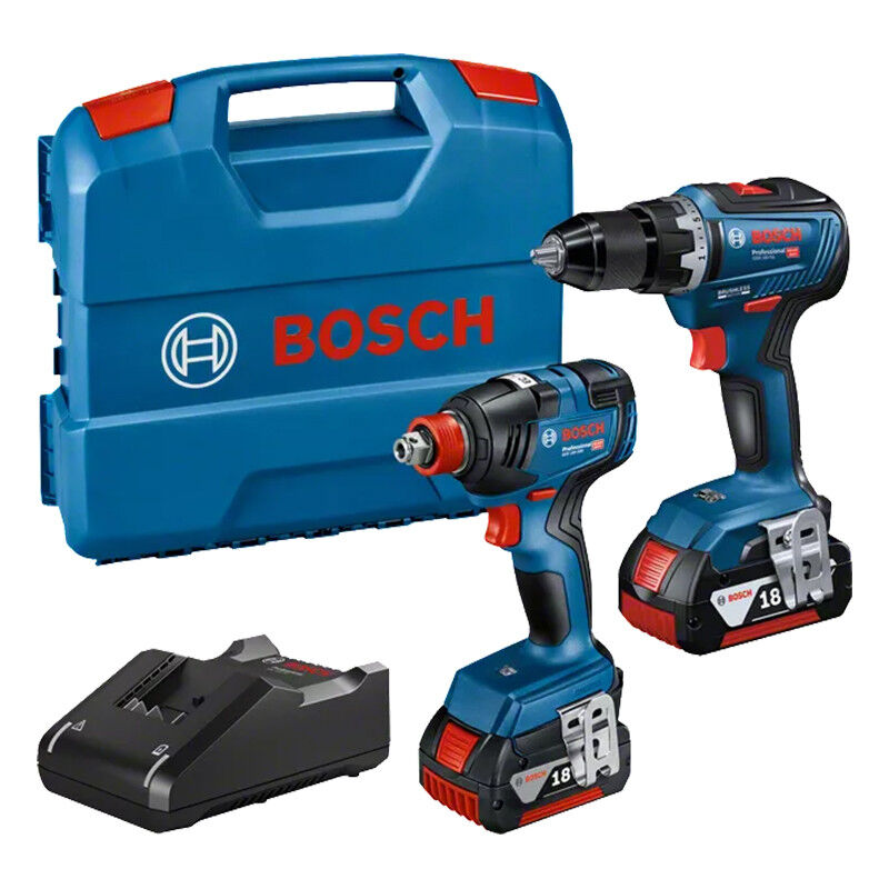 Pack perceuse et visseuse 18V 2x4Ah gsr 18V-55+GDX 18V-200 dans L-case - 06019J2207 - Bosch