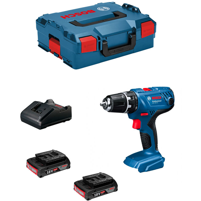 Perceuse Visseuse 18V Bosch gsr 18V-21 - 2 batteries Li-Ion 2Ah + chargeur + coffret L-Case - 06019H100A