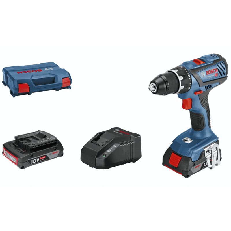 Perceuse-visseuse sans fil gsr 18V-28 Bosch avec 2x batteries 2,0 Ah + chargeur en l-case