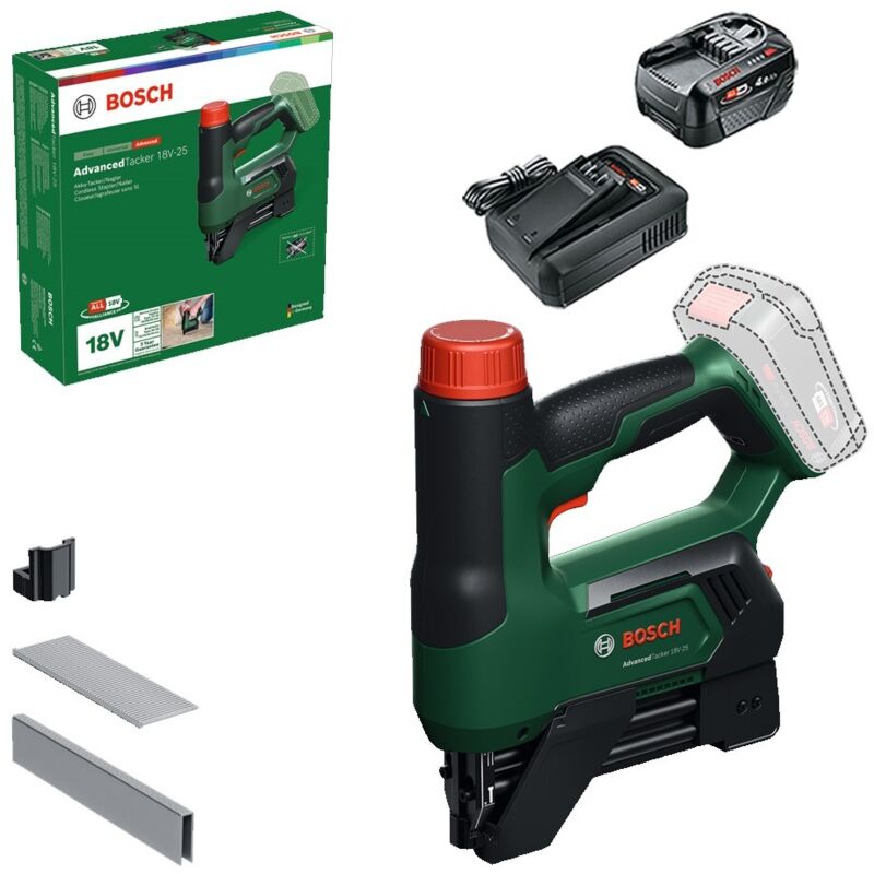 Bosch 06032A7100 Cordless 18v Tacker AdvancedTacker 18V-25 + 4AH Battery Kit