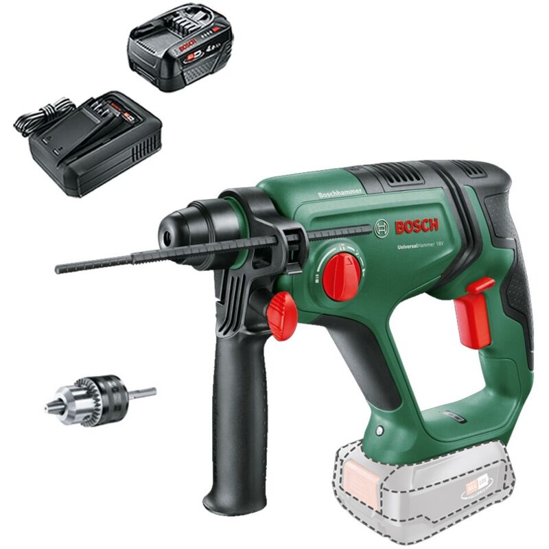 Bosch 06039D6001 UniversalHammer 18V Rotary Hammer Drill + 4AH Battery Kit