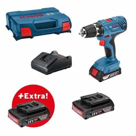 BOSCH 0615990L88 Werkzeug-Set: GSR 18V-21 + 3 x GBA 18V 2.0Ah + GAL 18V-20 (Beinhaltet 3 Batterien + 1 Ladegerät)