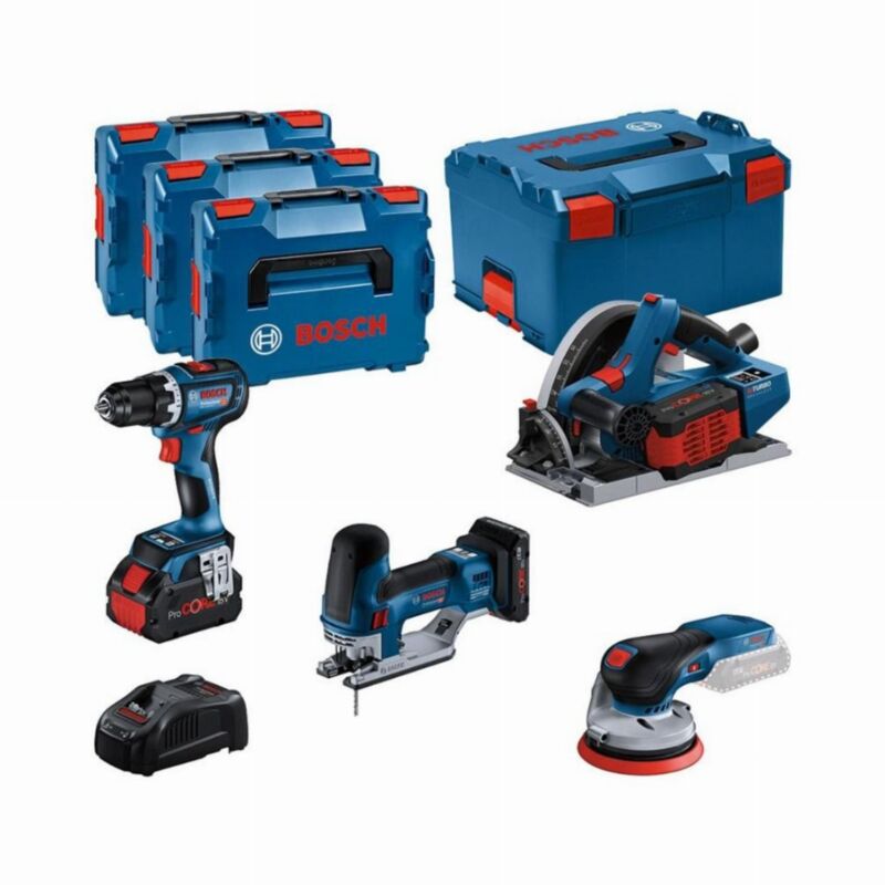 Bosch - kit 4 utensili gsr/gkt/gst/gex con batteria ProCore 18V 4.0Ah + 2 batterie ProCore 5.5Ah - 0615990N36