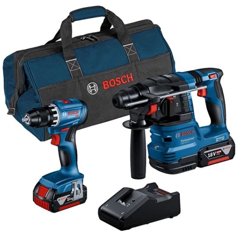 Bosch - Kit Combo 2 pezzi 18V: gsr 18V-45 + gbh 18V-22 + 2 x 4.0Ah + caricabatterie + borsa