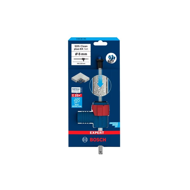 1 jeu de mèches de de Perceuse à percussion sds Clean Plus de expert pour les installations (diamètre de 8,0 mm de, accessoire professionnel) - Bosch