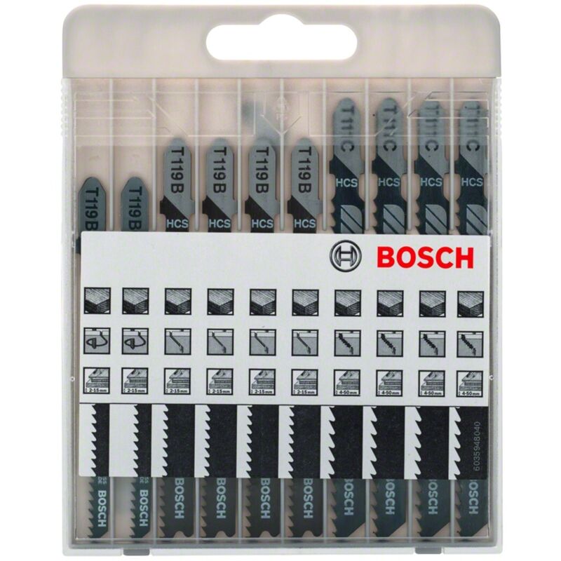 Bosch - 2607010629 X-Pro Line Wood Jigsaw Blade Set, Pack of 10