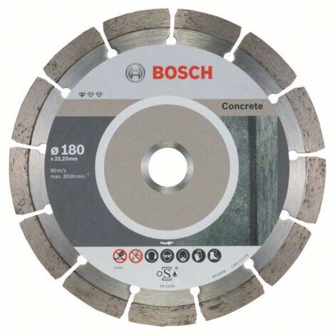 Bosch 10x Diamanttrennscheibe Standard for Concrete, 180 x 22,23 x 2 x 10 mm -2608603242