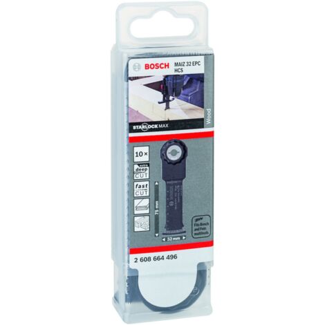 Bosch 10x HCS Tauchsägeblatt Starlock MAIZ 32 EPC Wood 80 x 32 mm - 2608664496