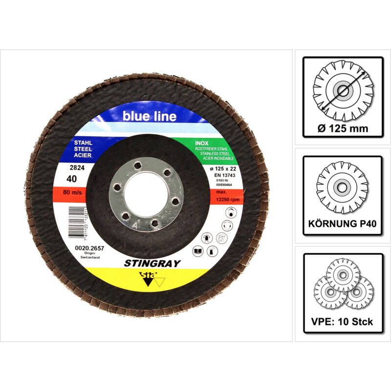 

Bosch - 10x SIA 2824 Stingray Disco de seguridad dentado P120 Blue Line