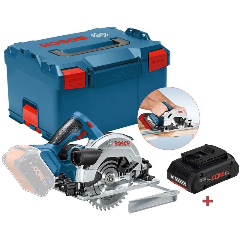 Bosch 18v GKS 18V-57 G 165mm Cordless Circular Saw Guide Rail Base + Procore 4ah