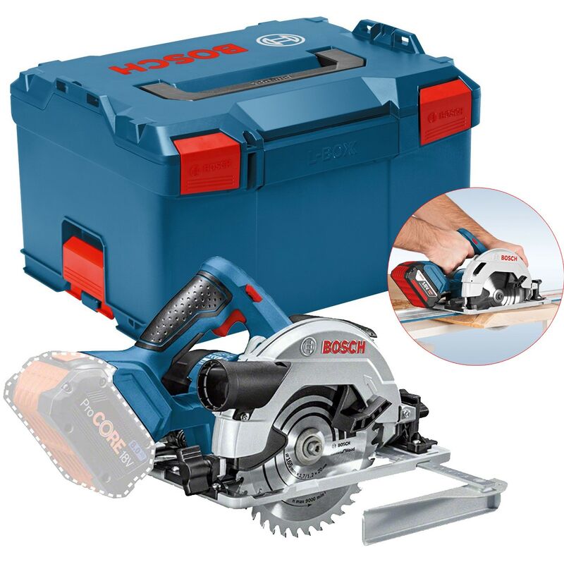 18v gks 18V-57 g 165mm Cordless Circular Saw Inc Guide Rail Base + LBoxx - Bosch