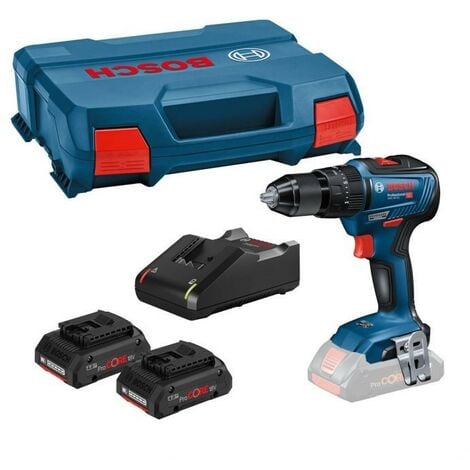 BOSCH 18v GSB 18V-55 Brushless Combi Hammer Drill - 2 x 4.0ah Procore Batteries