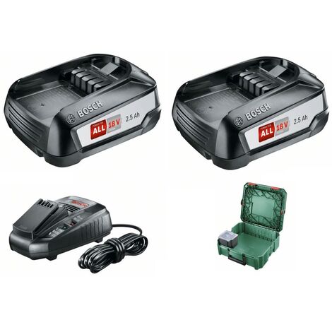 BOSCH 18V Set Batterie Starter Set 2x batterie + chargeur + Systmbox